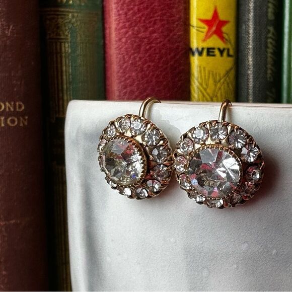 Vintage Vargas Rhinestone Screw Back Earrings vintage rhinestone earring regency - Picture 1 of 14